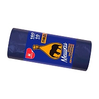 Мешки для мусора 160 л, синие, рулон 10 шт., ПВД, 35 мкм, 1100х900 мм, Уфа Пак, МВ1755 (МВ 160-10ср) в Санкт-Петербурге