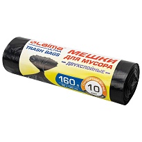 Мешки для мусора 160 л, черные, в рулоне 10 шт., ПВД, 30 мкм, 1200х900 мм, LAIMA ULTRA, 607694 в Санкт-Петербурге