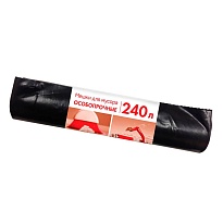 Мешки для мусора 240 л, черные, в рулоне 10 шт., ПВД 100 мкм, 1350х900 мм, Концепция Быта, 603887 в Санкт-Петербурге