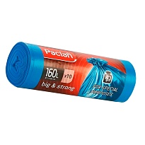 Мешки для мусора 160 л, синие, в рулоне 10 шт., ПВД, 21 мкм, 1200х870 мм, PACLAN Big&Strong, 604075 в Санкт-Петербурге