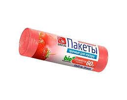 Мешки для мусора 60 л, ароматизированные, Клубника, красные, в рулоне 20 шт., ПНД, 9 мкм, 650х550 мм, GRIFON Aroma, 101-023 K в Санкт-Петербурге