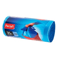 Мешки для мусора 35 л, с ушками, синие, в рулоне 30 шт., ПНД, 10,5 мкм, 640х500 мм, PACLAN Multitop, 600819 в Санкт-Петербурге