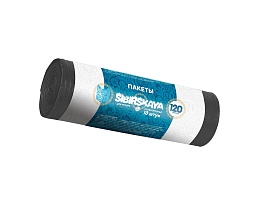 Мешки для мусора 120 л, черные, в рулоне 10 шт., ПНД, 14 мкм, 1100х700 мм, SIBIRSKAYA, 101-008 S в Санкт-Петербурге