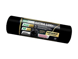 Мешки для мусора 240 л, черные, в рулоне 10 шт., ПВД 60 мкм, 1300х930 мм, EXTRA LUX+, 24010115 в Санкт-Петербурге