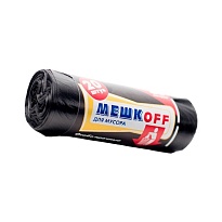Мешки для мусора 60 л, черные, в рулоне 20 шт., ПНД, 9 мкм, 700х600 мм, МЕШКОFF, 4045 в Санкт-Петербурге